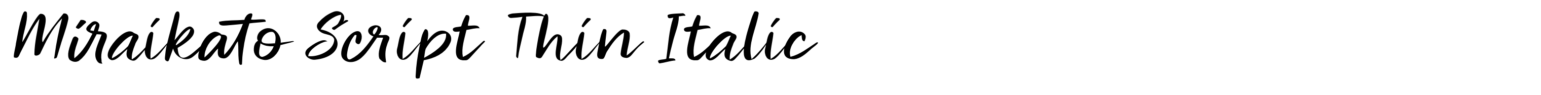 Miraikato Script Thin Italic